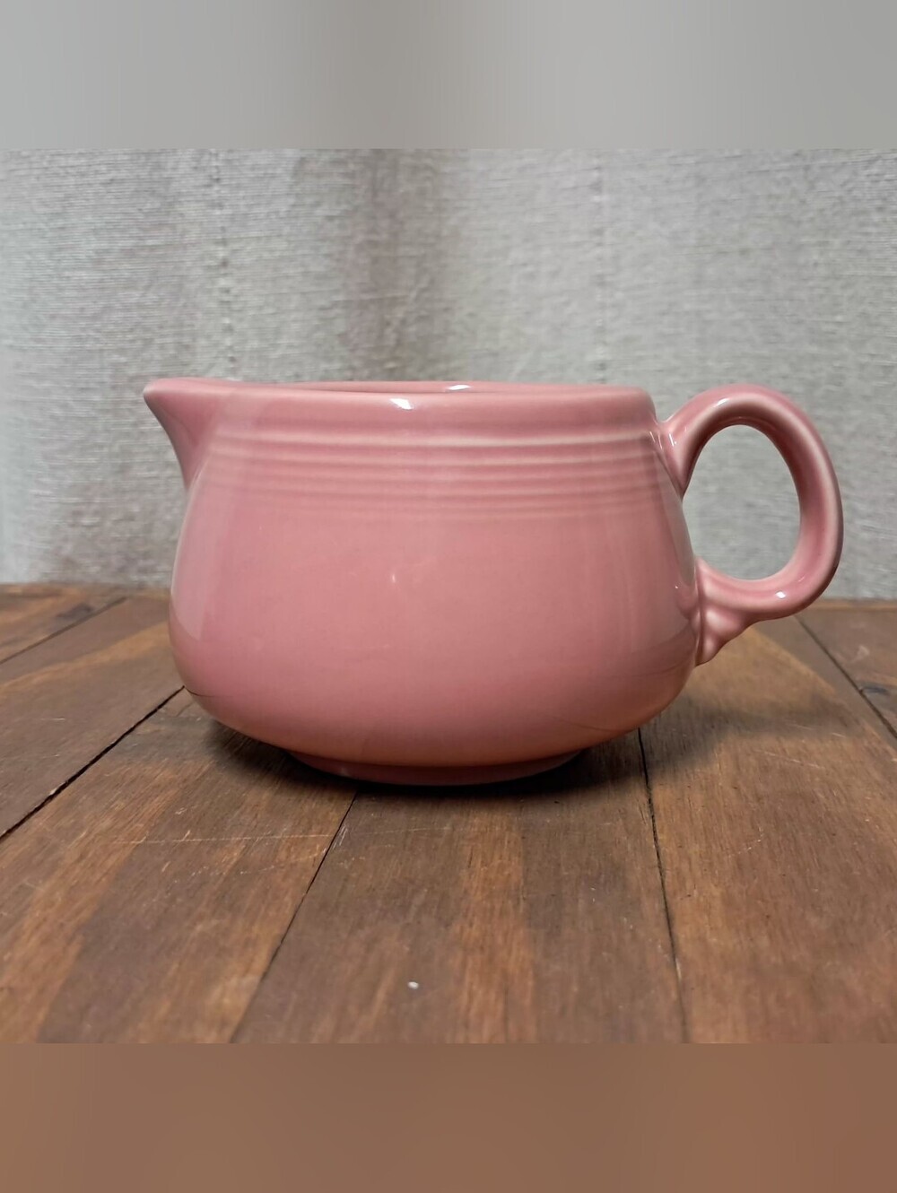 Fiestaware Peony Pink Sugar Bowl Lidded Creamer and Base Tray 4-Piece Set - Picture 11 of 16